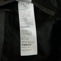 Pre Owned Celine Black Leather Biker Jacket M