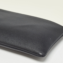Pre Owned Céline Offwhite/Black Leather Zip Pouch