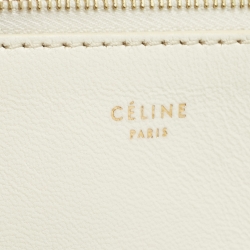 Pre Owned Céline Offwhite/Black Leather Zip Pouch
