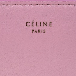 Pre Owned Celine Pink/Orange Leather Zip Around Wallet