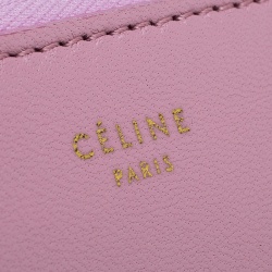 Pre Owned Celine Pink/Orange Leather Zip Around Wallet