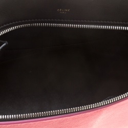 Pre Owned Celine Black/Pink Leather and Calf Hair Medium Edge Bag