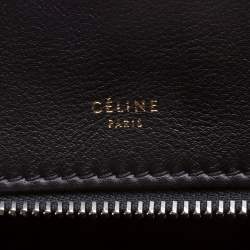 Pre Owned Celine Black/Pink Leather and Calf Hair Medium Edge Bag