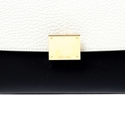 Pre Owned Celine Tri Color Leather and Suede Small Trapeze Bag