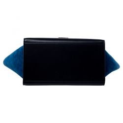 Pre Owned Celine Tri Color Leather and Suede Small Trapeze Bag