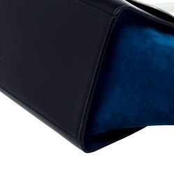 Pre Owned Celine Tri Color Leather and Suede Small Trapeze Bag