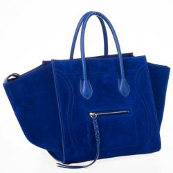 Pre Owned Celine Electric Blue Suede Phantom Large Bag