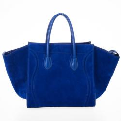 Pre Owned Celine Electric Blue Suede Phantom Large Bag