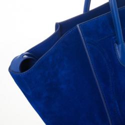 Pre Owned Celine Electric Blue Suede Phantom Large Bag