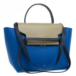 Pre Owned Celine Blue Elephant Calfskin Mini Belt Bag