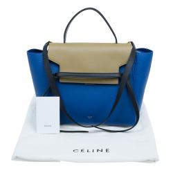 Pre Owned Celine Blue Elephant Calfskin Mini Belt Bag