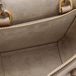 Pre Owned Celine Beige Leather Pico Belt Top Handle Bag