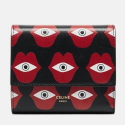 Pre Owned Celine x Anneli Sanaye Henriksson Leather Telepathic Love Trifold Wallet