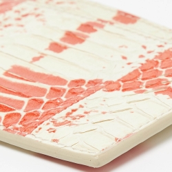 مملوكة مسبقًا Celine Orange/White Elaphe Leather Card Holder