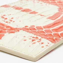 مملوكة مسبقًا Celine Orange/White Elaphe Leather Card Holder