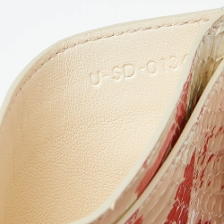 مملوكة مسبقًا Celine Orange/White Elaphe Leather Card Holder