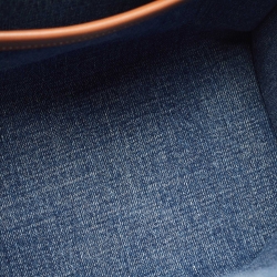 Pre Owned Celine Blue Triomphe Denim Small Cabas Thais Tote