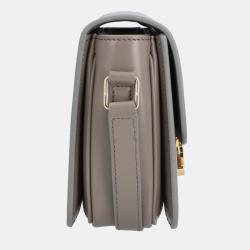 Pre Owned Celine Grey Calfskin Leather Teen Triomphe Shoulder Bag