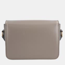 Pre Owned Celine Grey Calfskin Leather Teen Triomphe Shoulder Bag