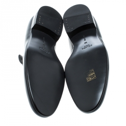 Pre Owned حذاء سليبرز سيلين سموكينغ جلد أسود مقاس 39