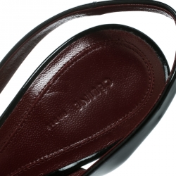 Pre Owned Celine Black Leather D'orsay Pointed Toe Slingback Sandals Size 37.5