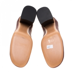 مملوكة مسبقًا حذاء كعب عالي سيلين بالرينا مجعد جلد عنابي مقاس 37