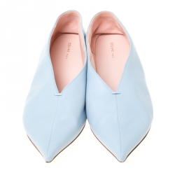 مملوكة مسبقًا Celine Light Blue Leather Pointed Toe Flats Size 39