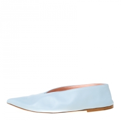 مملوكة مسبقًا Celine Light Blue Leather Pointed Toe Flats Size 39