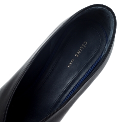 Pre Owned Celine Black Leather V Neck Pointed Toe Pumps Size 37