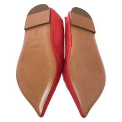 Celine Red Leather Pointed Toe Flats Size 38