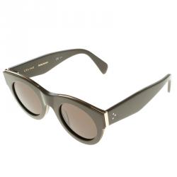 Pre Owned نظارة شمسية سيلين مستديرة بنية داكنة