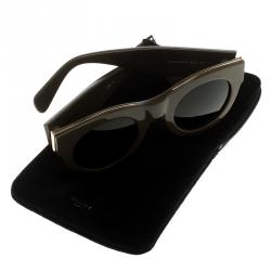 Pre Owned نظارة شمسية سيلين مستديرة بنية داكنة