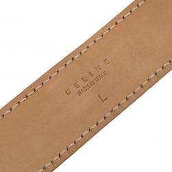 Pre Owned Celine Brown Leather Ring Belt 95cm