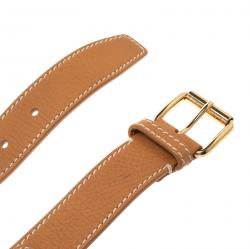 Pre Owned Celine Brown Leather Ring Belt 95cm