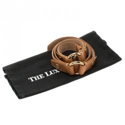 Pre Owned Celine Brown Leather Ring Belt 95cm
