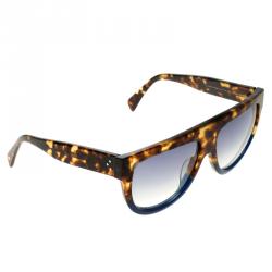 Pre Owned Celine Havana Blue / Grey 41026/S FU9DV Wayfarer Sunglasses