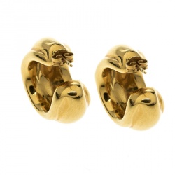 Pre Owned Celine Vermeil Gold Tone Hoop Earrings