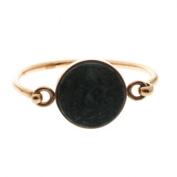 Celine Green Stone Coin Gold Tone Bracelet M