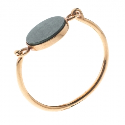 Celine Green Stone Coin Gold Tone Bracelet M