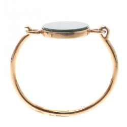 Celine Green Stone Coin Gold Tone Bracelet M
