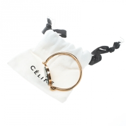 Celine Green Stone Coin Gold Tone Bracelet M