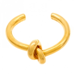 Pre Owned Céline Gold Tone Thick Knot Open Cuff Bracelet