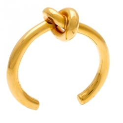 Pre Owned Céline Gold Tone Thick Knot Open Cuff Bracelet