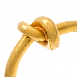 Pre Owned Céline Gold Tone Thick Knot Open Cuff Bracelet