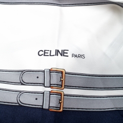 Pre Owned Celine Multicolor Harness Printed Silk Square Scarf  
