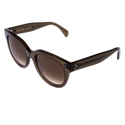 Pre Owned Celine Olive Green/Green Gradient CL 41755 Audrey Round Sunglasses
