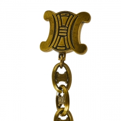 Celine Aged Gold Tone Logo Charm Chain Belt