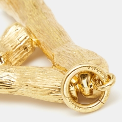 Celine Alphabet 'A' Textured Gold Tone Pendant
