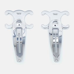 Celine Silver Tone Set of 2 Snap Hair Clips