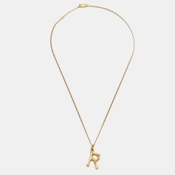 Celine Letter R Gold Tone Necklace